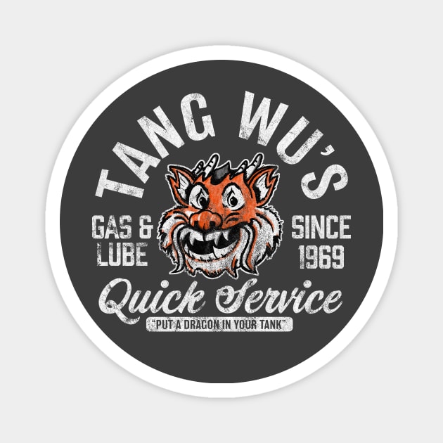 Tang Wu's Gas and Lube - Biker Style (Multicolor - Worn - Reverse) Magnet by jepegdesign